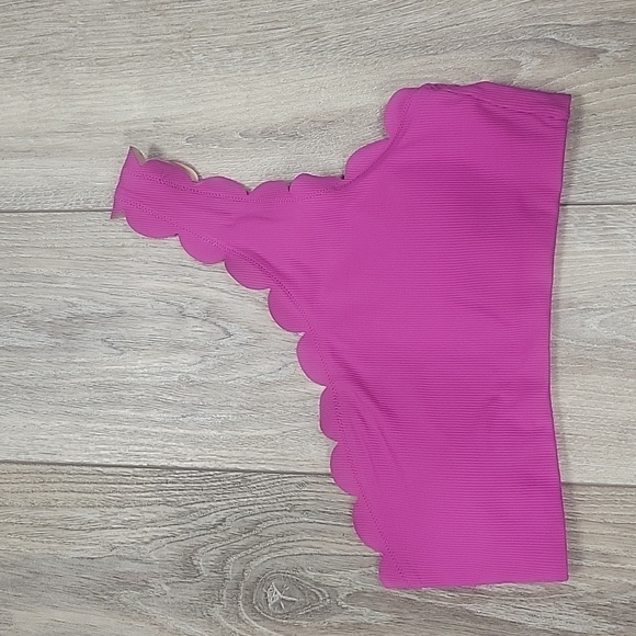 Vanilla Beach Pink Scalloped One Shoulder Bikini Top Small - Picture 1 of 5